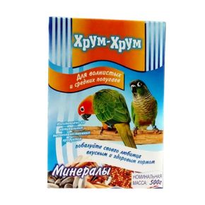 Хрум-хрум Смесь для кормления птиц с минералами 500гр для волнистых и средних попугаев РБ