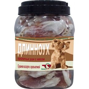 Green Qzin ДЛИННОУХ (Сушеные уши кролика с крольчатиной) 750гр