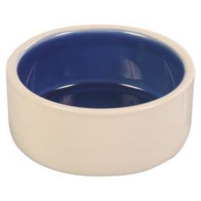 Миска TRIXIE керамическая для собаки, 0.35л/диам.12см.кремовая/синяя