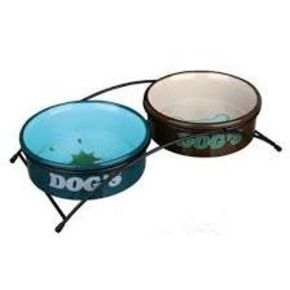 Миска TRIXIE керамическая, для собак Eat on Feet с подставкой,