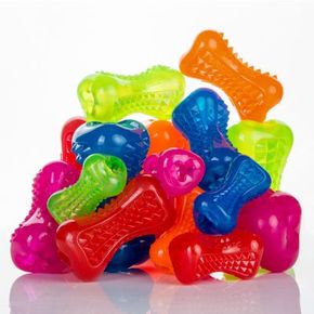 Игрушка кость из резины с массажными насечками Rogz Yumz Treat Blue