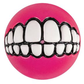 Игрушка резиновая мяч с принтом Зубы и отверстием для лакомств Rogz Grinz