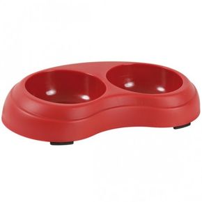 Миска двойная TRIXIE для собак ,2х0,2л/10 см, пластик, разноцветные