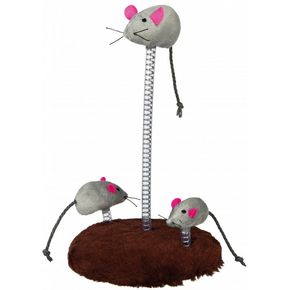 TRIXIE Игра для кошки Семья мышей на пружине , плюш диам 15 см х 22 см