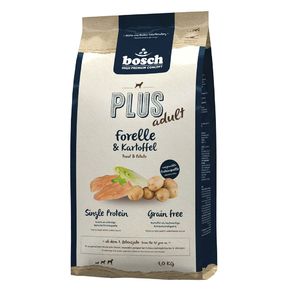 Bosch Plus Trout &Potato (Бош Плюс Форель) - Монопротеиновый корм Форель с картофелем для чувствительных собак, страдающих пищевой непереносимостью и аллергией