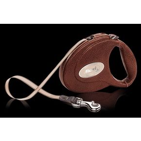 Flexi® LEATHER CC (КОЖА) поводок -рулетка для собаки, (M) до 25 кг / 5м ЛЕНТА