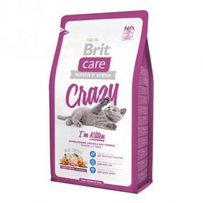 BRIT Care Cat Crazy Kitten - гипоаллергеннный корм для котят с курицей и рисом