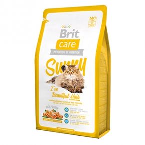 BRIT Care Cat Sunny Beautiful Hair - гипоаллергеннный корм с мясом лосося и рисом для взрослых кошек, шерсть которых требует дополнительного ухода