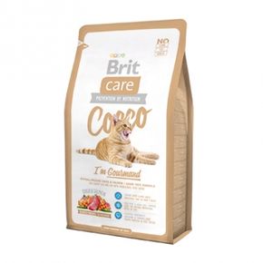 BRIT Care Cat Graine-Free Cocco Gourmand -Гипоаллергенный беззерновой корм с мясом утки и лосося для привередливых кошек и кошек с проблемами в потреблении пищи