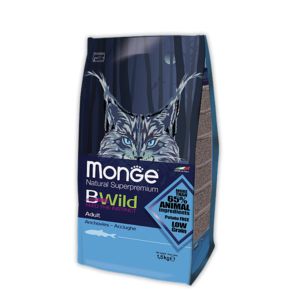 MONGE BWild Cat - Anchovies Корм с анчоусами для взрослых кошек