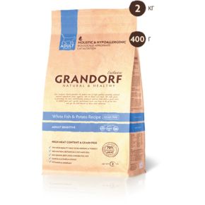 GRANDORF - CAT White Fish&Potato SENSITIVE - Гипоаллергенный корм для кошек от 1 года с проблемной кожей и шерстью или склонных к аллергии.