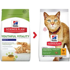 Hill's Science Plan Youthful Vitality Chicken&Rice Mature Adult 7+ сухой корм для кошек старше 7 лет с курицей и рисом