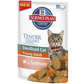 Hills Young Adult Sterilised Cat Salmon (с лососем) - паучи 0,085 гр
