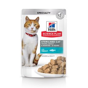 Hills Young Adult Sterilised Cat Trout (с форелью)- паучи 0,085 гр