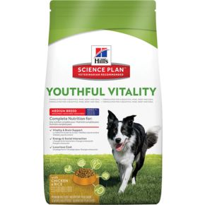 Hill's Science Plan CanineMATURE ADULT 7+ YOUTHFUL VITALITY MEDIUM Chicken&Rice пожилых собак (7+)мелких пород для поддержания здоровья иммуной системы и активности головного мозга, с курицей и рисом