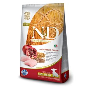 Farmina N&D Ancestral Grain Dog Chicken & Pomegranate Puppy MINI - низкозерновой для щенков мелких пород с курицей и гранатом