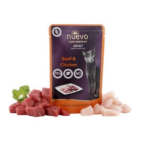 NUEVO Adult Beef & Chicken ПАУЧИ для взрослых кошек с говядиной и курицей 85 гр.
