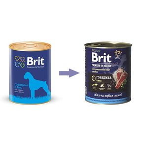 Brit Premium BY NATURE BEEF&RICE Говядина и рис 850 гр