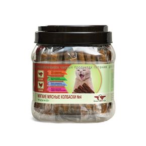 Green Qzin ПОДВИЖНОСТЬ №4 (Мягкие мясные колбаски для кошек из кролика и курицы) 650 гр., 100 шт.
