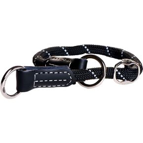 ROGZ ошейник-полуудавка Rope Obedience (нейлон+кожа) Черная