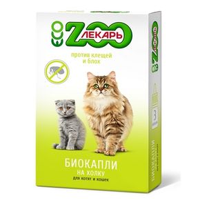 БИОкапли на холку ЭКО ZOOЛЕКАРЬ для кошек и котят