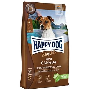 Happy Dog Sensible Mini Canada - Хэппи Дог Сенсибл Мини Канада - Беззерновой корм (с легкоусваяемым картофелем) для активных собак мелких пород с чуствительным пищеварением (лосось, кролик, ягненок, мидии)