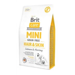 Brit Care MINI Dog Adult Hair & Skin Grain Free - беззерновой корм для собак, шерсть которых нуждается в дополнительном уходе