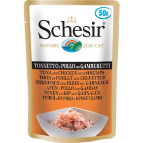 Schesir Паучи Tuna and Chicken with Shrimps 50 гр Тунец,Курица,Креветки