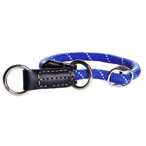 ROGZ ошейник-полуудавка Rope Obedience (нейлон+кожа) Голубая