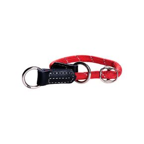 ROGZ ошейник полуудавка Rope Obedience (нейлон+кожа) Красная