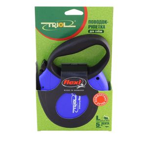 Поводок-рулетка для собак Triol Flexi FDL017 Standard Soft Blue L 5м до 50кг, лента