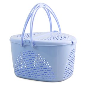 Triol Переноска-корзина овальная, голубая для животных из пластика