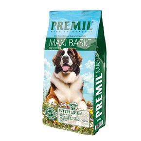 Premil Premium Maxi Basic Премил Макси Базик - для нормально активных собак всех пород, которые не подвергаются большим физическим нагрузкам КУРИЦА И ГОВЯДИНА