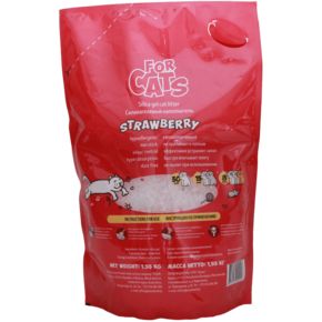 FOR CATS, силикагелевый наполнитель с ароматом клубники