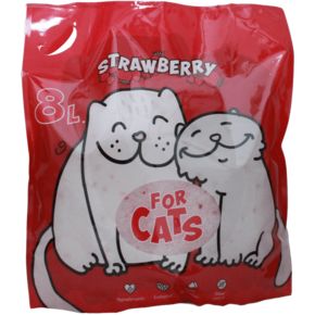 FOR CATS, силикагелевый наполнитель с ароматом клубники