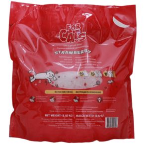 FOR CATS, силикагелевый наполнитель с ароматом клубники