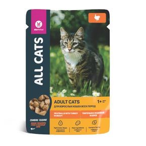 ALL CATS - корм консервированный для кошек тефтельки с курицей в соусе 0,85 гр.