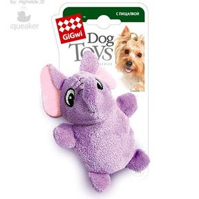 Игрушка GiGwi Слон, с 2 пищалками, плюш