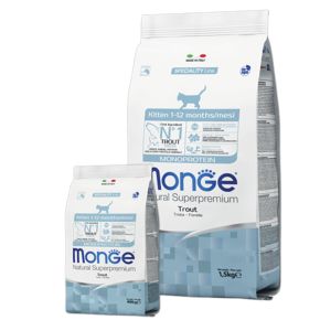 MONGE Speciality Line Cat - Monoprotein Trout Kitten Сухой корм для котят, беременных и кормящих кошек с форелью