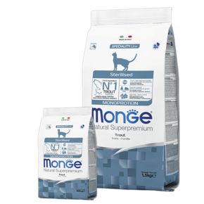 MONGE Speciality Line Cat - Monoprotein Sterilised Trout для стерилизованных кошек c форелью