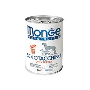 MONGE DOG SOLO TURKEY Монопротеиновый консервированный корм для собак с индейкой