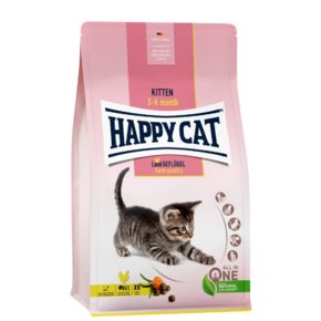 Happy Cat Kitten Land-Geflügel 37,5/21 для котят от 5 недель до 6 месяцев с птицей и лососем, без злаков