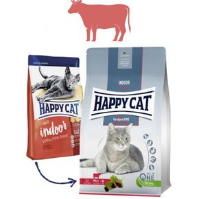 Happy Cat Indoor Voralpen-Rind (Говядина) 34/12 для взрослых кошек, живущих дома с говядиной