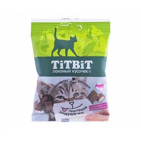 TITBIT Хрустящие подушечки с паштетом - Лакомство для кошек,30 гр