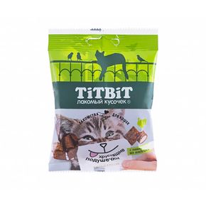 TITBIT Хрустящие подушечки с паштетом - Лакомство для кошек,30 гр