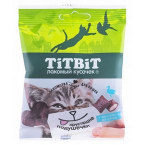 TITBIT Хрустящие подушечки с паштетом - Лакомство для кошек,30 гр