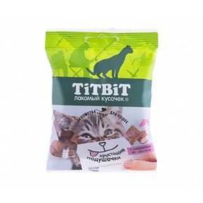 TITBIT Хрустящие подушечки с паштетом - Лакомство для кошек,30 гр