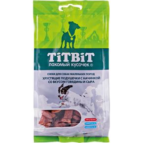 TITBIT Хрустящие подушечки с начинкой с говядиной и сыром 95 г