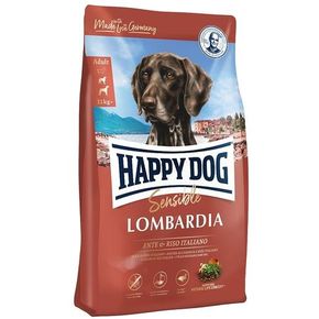 Happy Dog Supreme Sensible Lombardia - (Утка, итальянский рис и апельсины) - беззлаковый корм, подходит для кормления собак с чувствительным пищеварением.