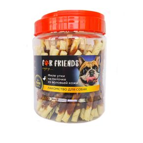 Лакомство For Friends Филе утки на палочке из воловьей кожи, 500 г